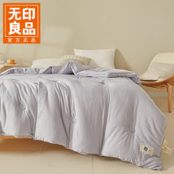 无印良品 冬被 四季通用原绵提花面料 大豆纤维被子 灰色 150*200cm 约6斤