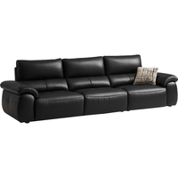  LINSY/林氏家居 头层牛皮 真皮沙发 2.5m|黑茶色|婴幼级大荔枝纹