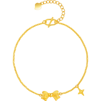  ZHOU LIU FU/周六福 蝴蝶结设计 女士黄金手链