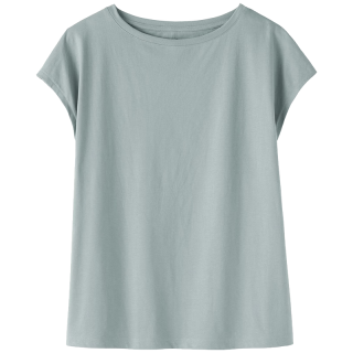 無印良品 MUJI 女式 天竺编织 法国袖T恤短袖上衣 BB2RKA6S