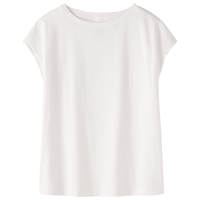 無印良品 MUJI 女式 天竺编织法国袖T恤短袖上衣 BB2RKA6S