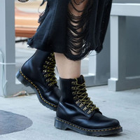 Dr.Martens 1460 Pascal男女加绒保暖雪地靴8孔中帮马丁靴 黑色 36