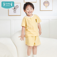 ibaby 可爱卡通 儿童短袖短裤套装 90码 短袖家居服套装-英勇狮王