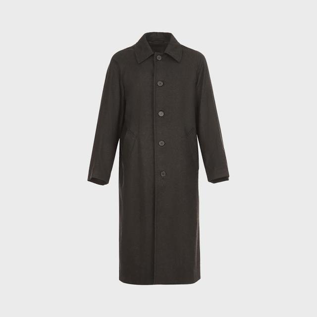 Massimo Dutti 男式纯色舒适百搭显高帅气直筒毛呢大衣