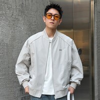  霸星潮 宽松百搭 男士棒球领外套