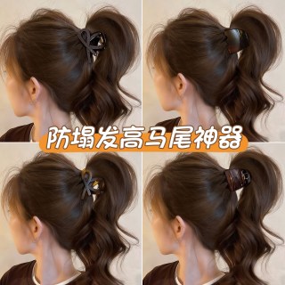歌米诺 2026新款鲨鱼夹子后脑勺发夹 巧克力棕又字