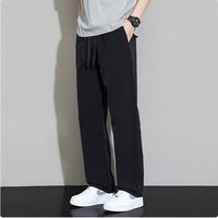 猫人 七分裤男款夏季薄款冰丝休闲裤 17黑色 长裤