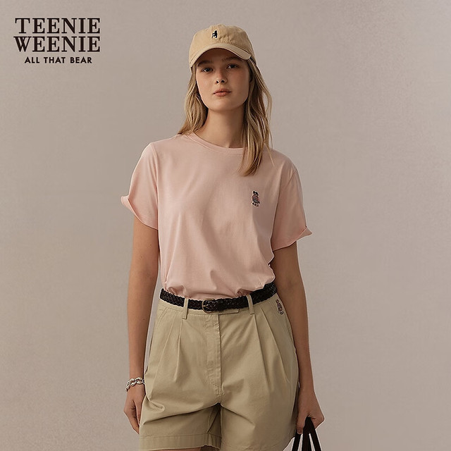 TEENIE WEENIE 小熊 女装T恤 活力纯色圆领短袖