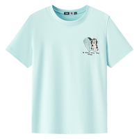 Semir/森马 小狗刺绣 女士短袖T恤 冰蓝80915