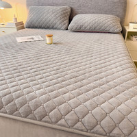 魅森牛奶绒加厚方格单床笠