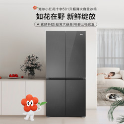 海尔 BCD-501WGHTDEDBXU1 三挡变温 星蕴银 501L 十字对开门冰箱