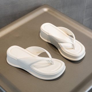  荔季 厚底增高 女士人字拖鞋