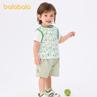  balabala/巴拉巴拉 时髦 男童短袖套装