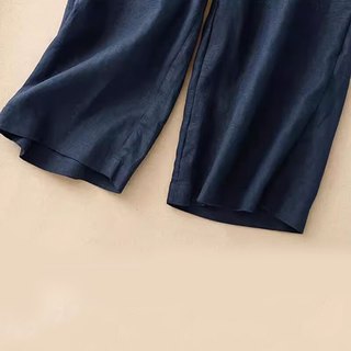  子牧棉麻 宽松阔腿 女士休闲裤