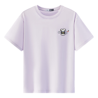  Semir/森马 纯棉毛绒立体刺绣 女士短袖T恤 紫色70174 XL