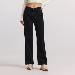  Semir/森马 舒适抓毛宽松阔腿 女士牛仔裤