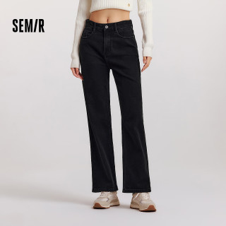  Semir/森马 舒适抓毛宽松阔腿 女士牛仔裤