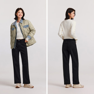  Semir/森马 舒适抓毛宽松阔腿 女士牛仔裤