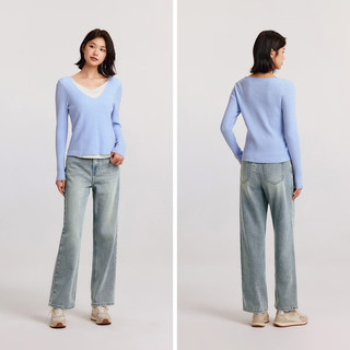  Semir/森马 宽松阔腿 女士牛仔裤