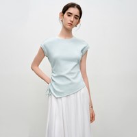 ZIQIAO/自巧 抽绳收腰 女士针织上衣