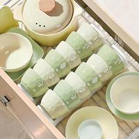 洛威 日式奶油风餐具套装2026新款碗盘套装家用釉下彩陶瓷碗具