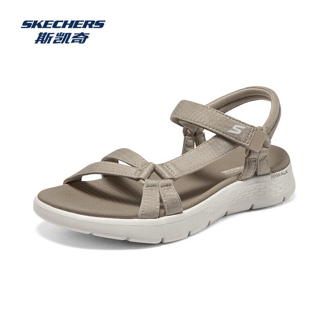 斯凯奇 新款女鞋外穿凉鞋软弹舒适沙滩鞋魔术贴设计轻便休闲鞋子