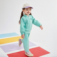 笛莎 连帽外套长裤两件套 盐系蓝 130