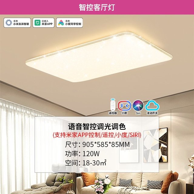 雷士 EXXP9014I-L/112M 现代简约全光谱护眼吸顶灯 120W标准光+智能调光调色 白