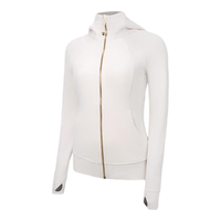  lululemon/露露乐蒙 女士修身全拉链上衣 杂色象牙白(HRLI)/金拉链 S /6码