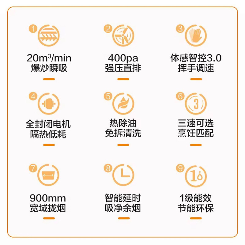  AUCMA/澳柯玛 大吸力 抽油烟机 280BJ109D 20m³/min 黑色 保修卡