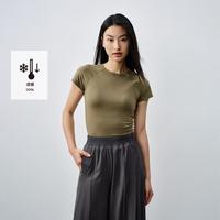 本来 女士凉感T恤 夏季休闲短款紧身短袖上衣