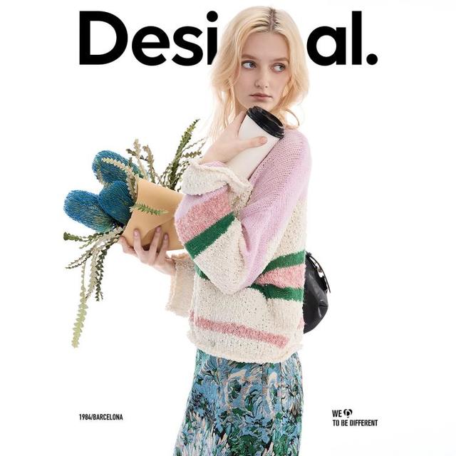 Desigual 撞色拼接 女士针织衫