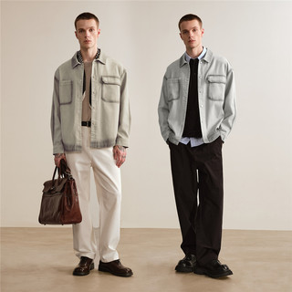 GIORDANO/佐丹奴 不对称口袋 男士牛仔夹克
