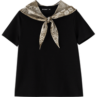 初语 显瘦 女士T恤 丝巾