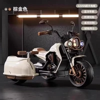 酷趣 三轮车可坐双人大款小孩玩具摩托车男女宝宝车功能电动摩托车挎斗