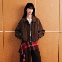  ZIQIAO/自巧 复古仿麂皮绒 女士短外套 XXS （尺码：1）