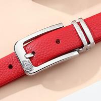 鳄鱼恤 时尚针扣女款腰带潮流女士细腰带真皮女士皮带