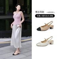 百田森 凉鞋女夏季复古小香风后空凉鞋女夏季配裙子