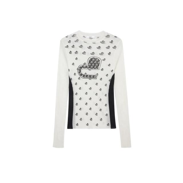 d'zzit 针织套头衫春季专柜logo提花打底衫上衣女