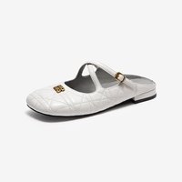 米奥（鞋） 米奥女鞋2026夏季新款菱格交叉绊带miu系单鞋包头拖鞋时装凉鞋