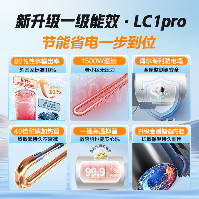 大件超省：Leader LEC4001H-LC1PRO 省电 电热水器