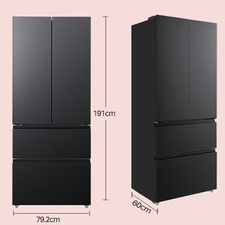 Midea 美的 可爱多系列 MR-508WUFPZE 风冷法式门冰箱 503L 星尘黛