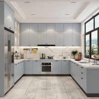 金牌厨柜 cg-72 整体厨房定制橱柜 石英石台面 北欧风格