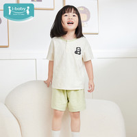  ibaby 可爱卡通 儿童短袖短裤套装 120码 短袖家居服套装-元气熊猫