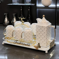  喜佰盛 高档 陶瓷水杯套装 轻奢水具9件套【681】礼盒包装