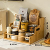 礼奈 木制胡桃桌面收纳置物架实木香水咖啡杯架杯子水杯阶梯木质展示架