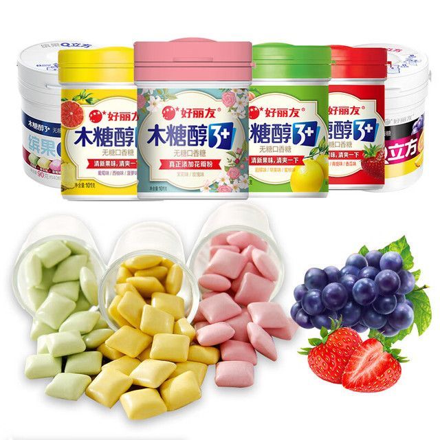 好丽友 木糖醇3+无糖口香糖 西瓜味 101g