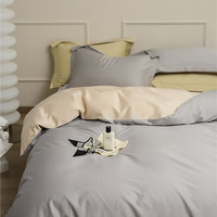 AIDLI 100支全棉贡缎新疆长绒棉双拼纯棉四件套 200*230cm