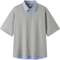  Semir/森马 假两件 男士POLO衫 XS 中花灰00510