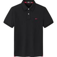 七匹狼【黄宗泽同款】【凉风POLO衫】短袖t恤男凉感抗菌夏季男士T恤上衣 001(黑色)1D1E30606666 M 165/84A